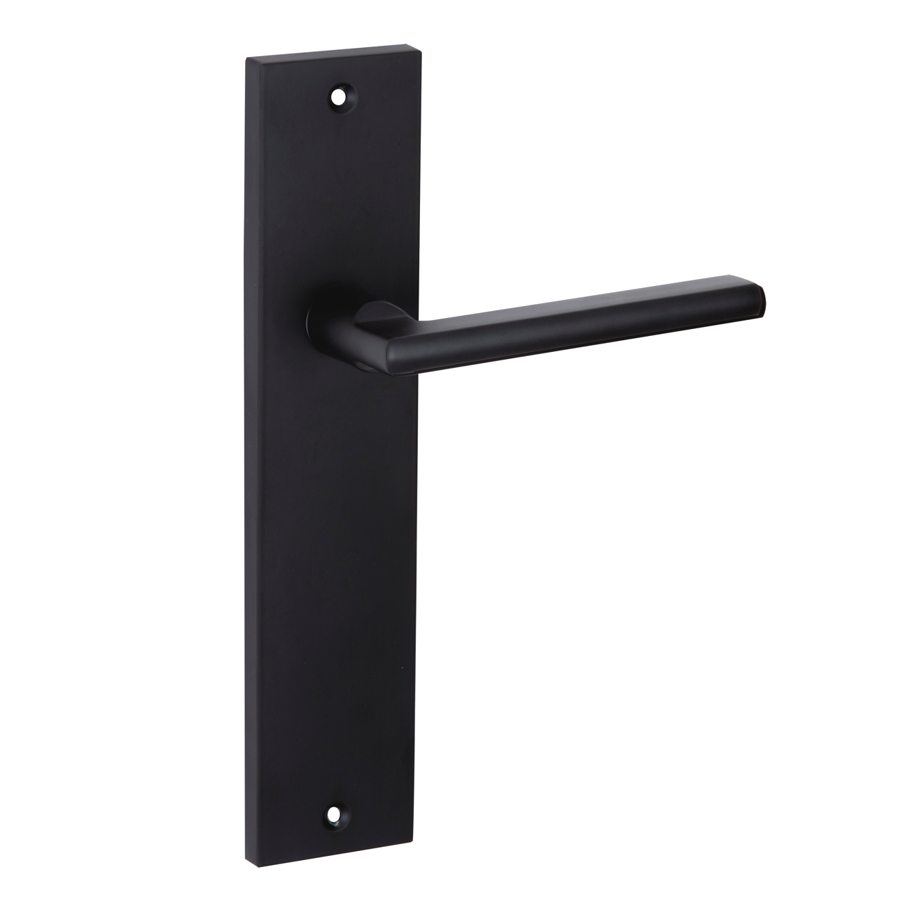 Manilla modelo '530' con placa rectangular negra mate de aluminio para puertas