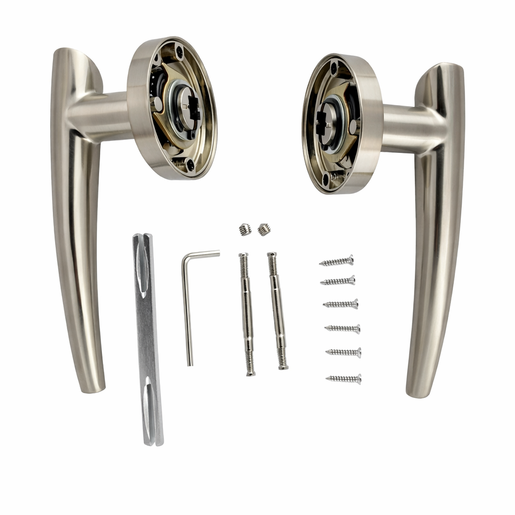 Manilla Ogmios con Roseta Redonda de aluminio para puertas