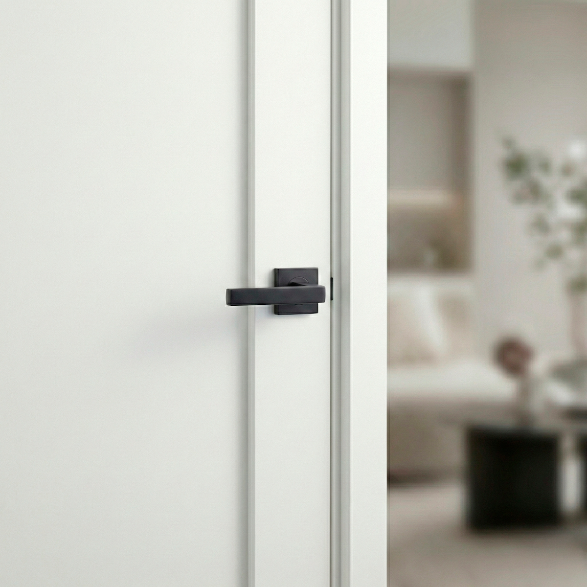 Manilla Dagda de acero inoxidable con Roseta cuadrada acabado negro para puertas