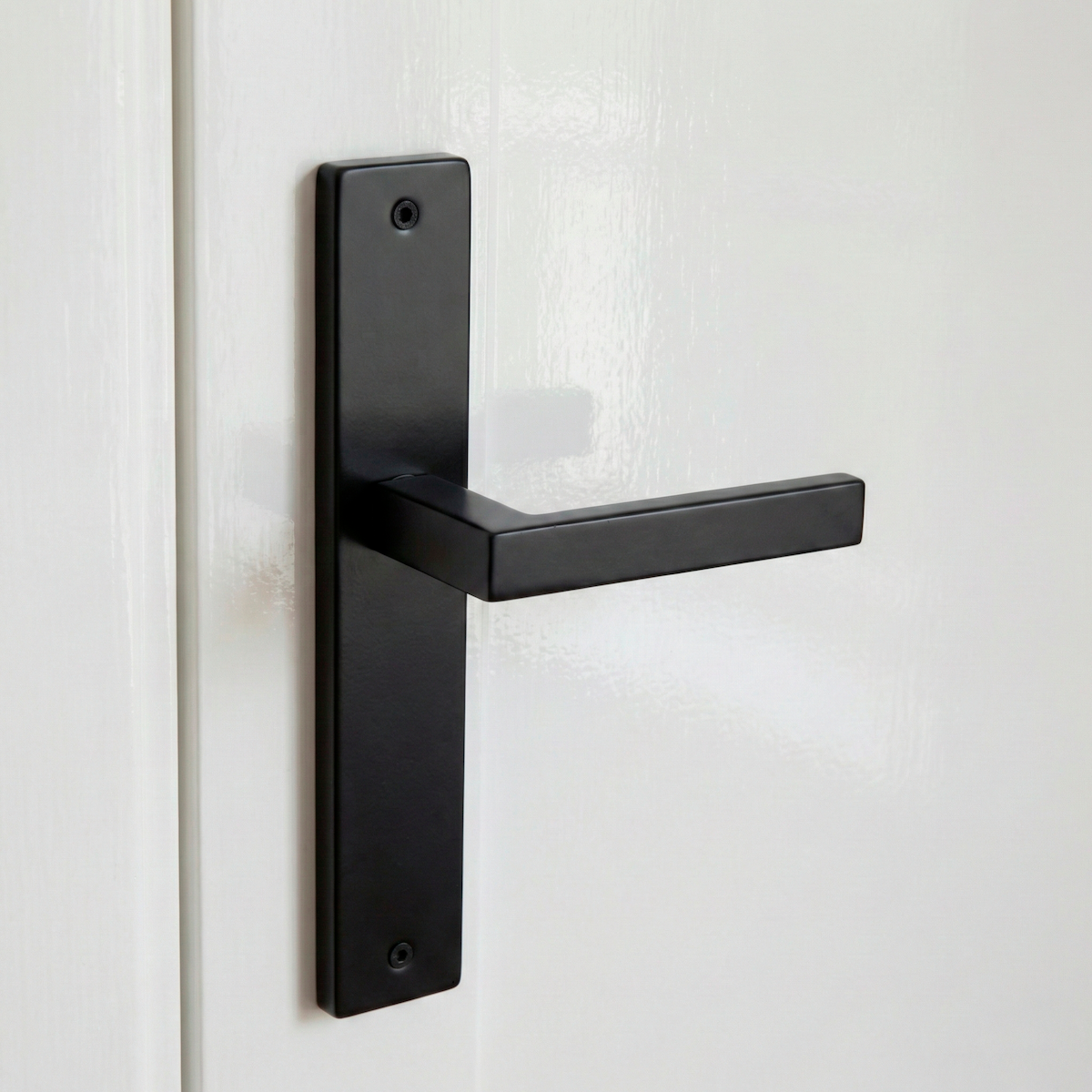 Manilla con placa modelo 8003 de acero inoxidable acabado negro