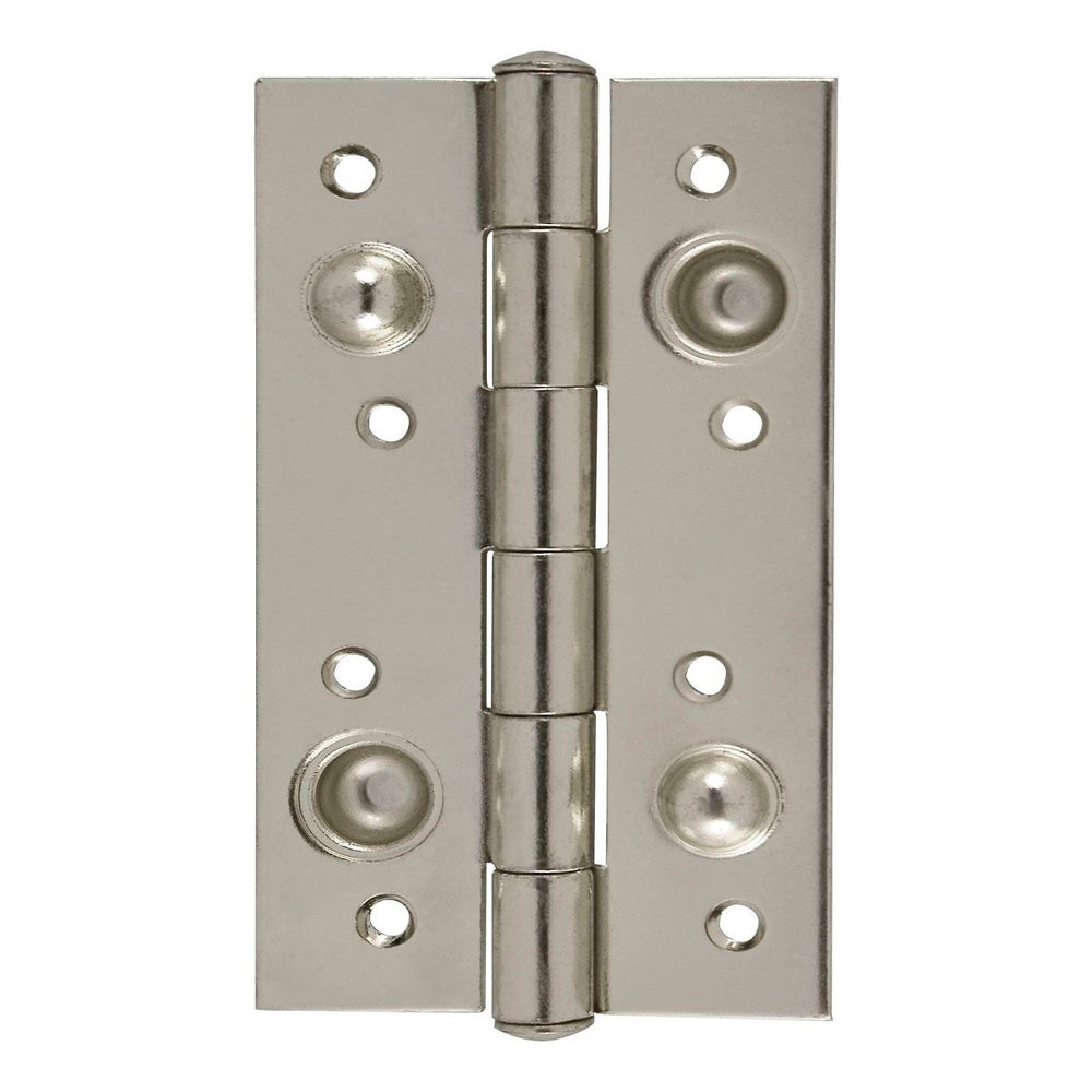 Bisagra especial de alta seguridad canto recto para puertas de entrada o blindadas sin remate acabado níquel satinado