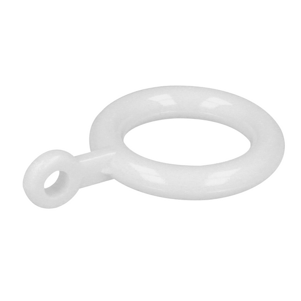 Anilla blanca de plástico para barras de armario redondas de 12mm de diámetro