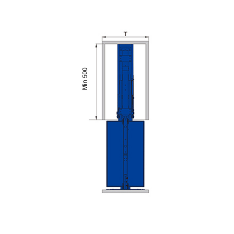 Columna extraible altura ajustable de 1970 a 2270 mm para mueble de 400mm y 6 estantes