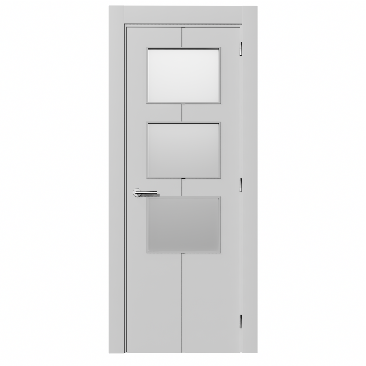 Puerta HEAV de 3 ventanas en block de 2030x905x35 de núcleo macizo en acabado blanco