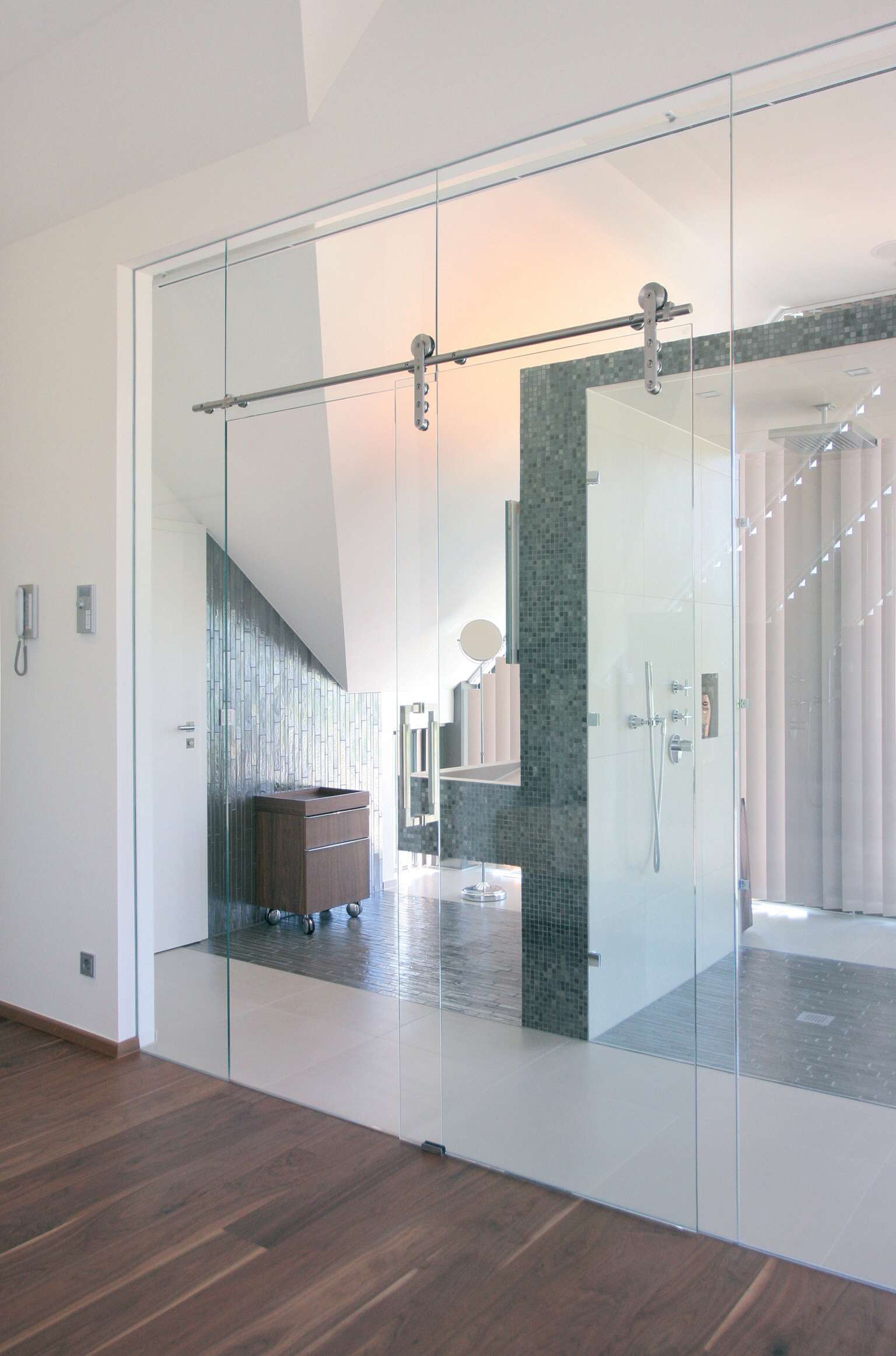 Herrajes de acero inoxidable para puerta corredera externa de cristal