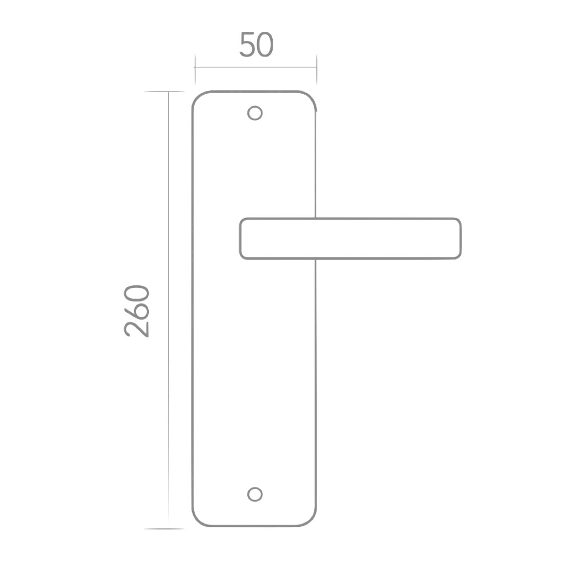 Manilla con placa rectangular de acero inoxidable para puertas modelo '503'