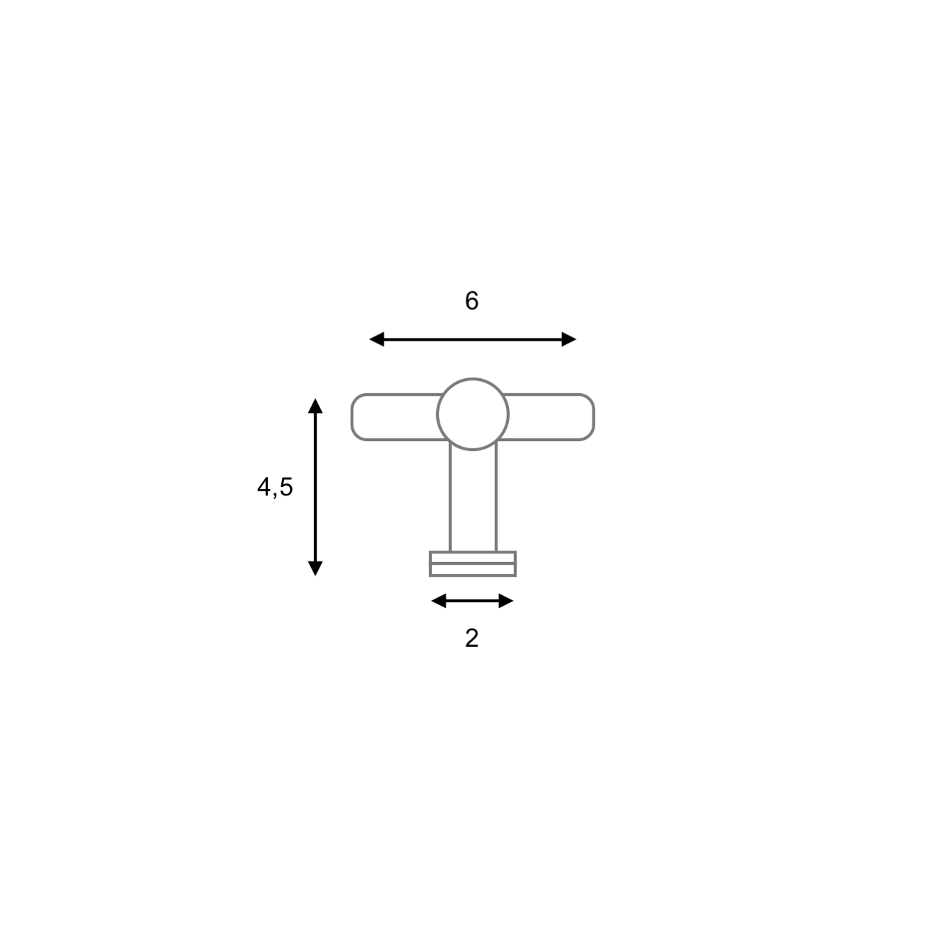 Pomo tirador en forma de T de acero inoxidable para muebles y armarios
