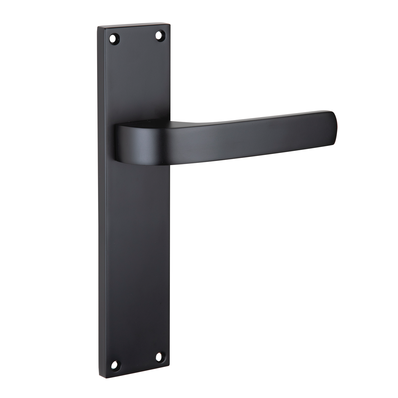 Manilla modelo '710' de zamak con placa rectangular acabado negro para puertas