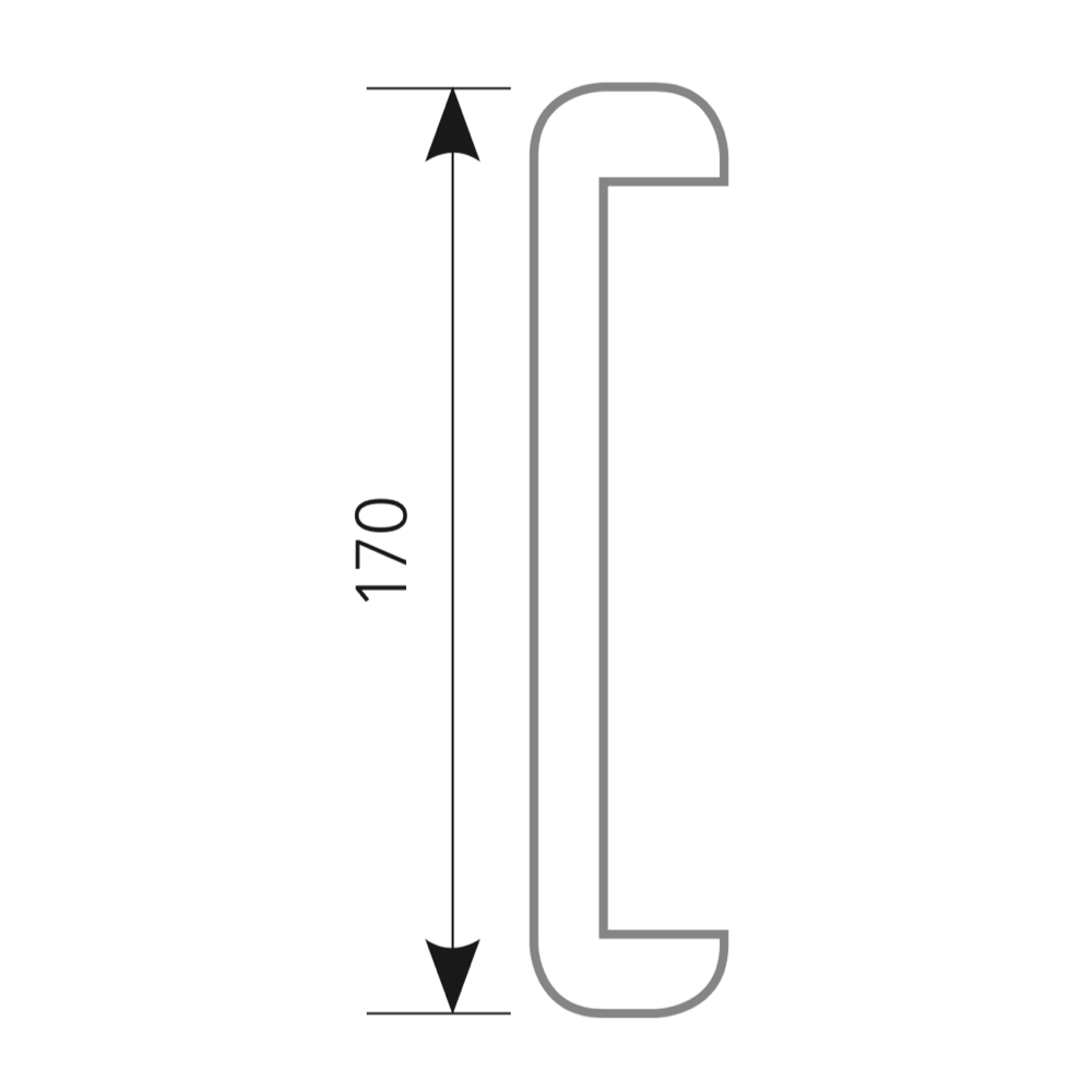 Manillón para puerta de madera o cristal 170mm entre ejes modelo 434