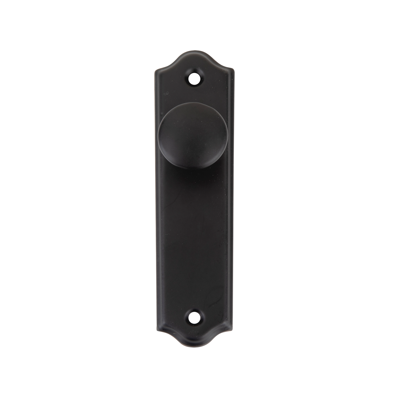 Pomo con placa de zamak en acabado negro modelo 1102