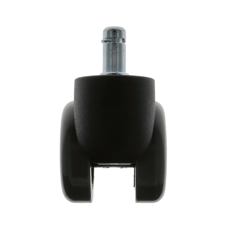 Rueda Ø50mm de nylon negro con banda de goma y collar para 50kg con espiga y anilla ideal para muebles