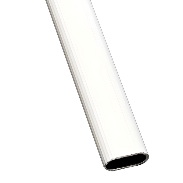 Tubo blanco ovalado estriado de armario fabricado en aluminio de 1,5 metro y 30x15mm de perfil