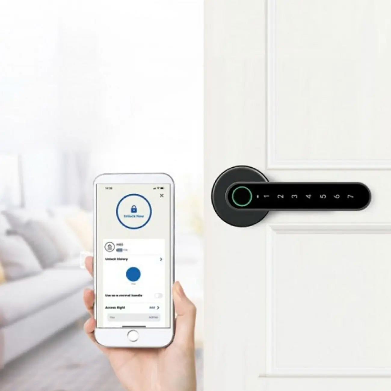 Teléfono móvil con manilla electrónica negra por huella y bluetooh
