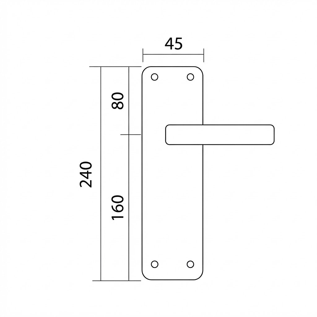 Manilla con placa plana rectangular de acero inoxidable para puertas modelo '603'