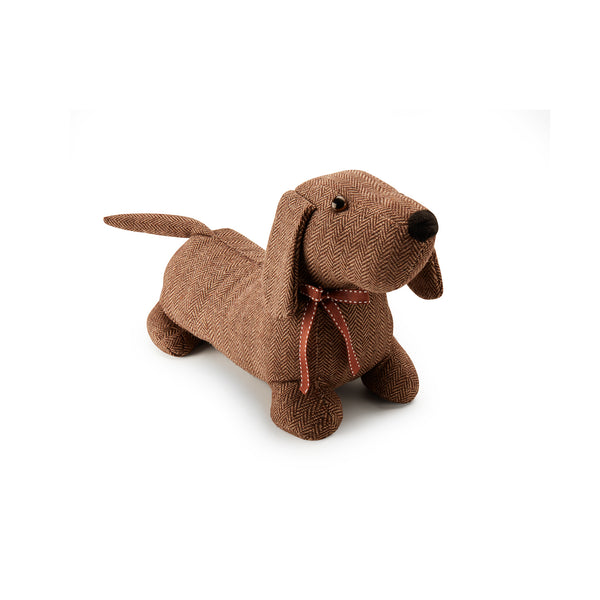 Retenedor con forma de perro decorativo textil para puertas relleno de arena y algodón
