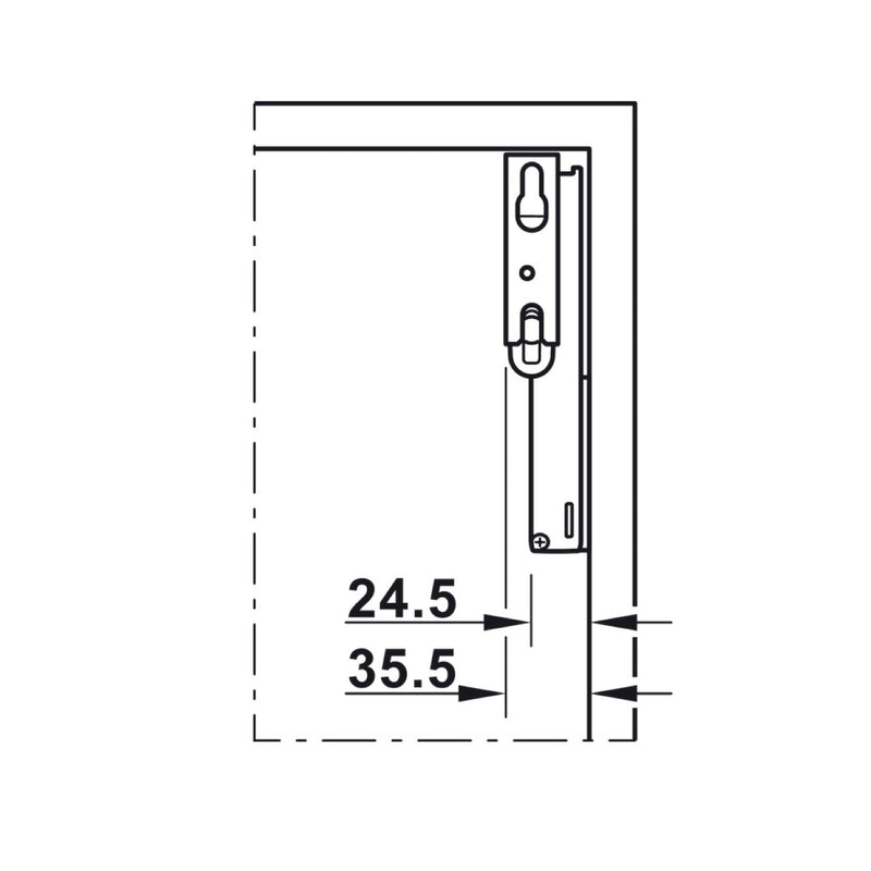 X2 compás blanco para puertas elevables de menos de 7,1kg Hafele Free Space