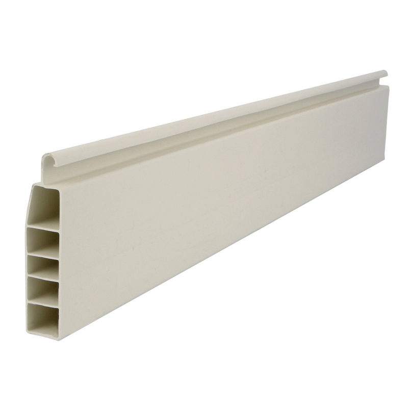 Final de lama de persiana de 52,5x14,5mm en PVC de 2 metros de largo en color blanco