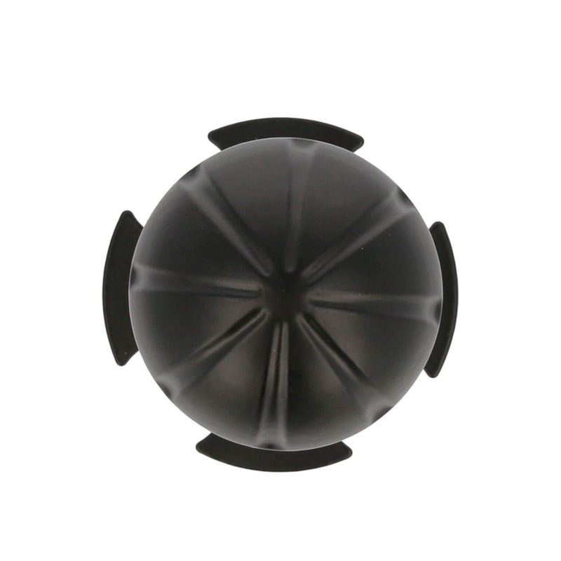 Pomo rústico fijo de 55mm de diámetro en zamak acabado negro con embellecedor para puertas de entrada