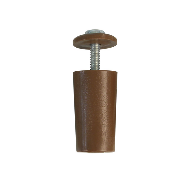 Tope para persiana marrón de 40mm de polipropileno con tornillo de métrica 5