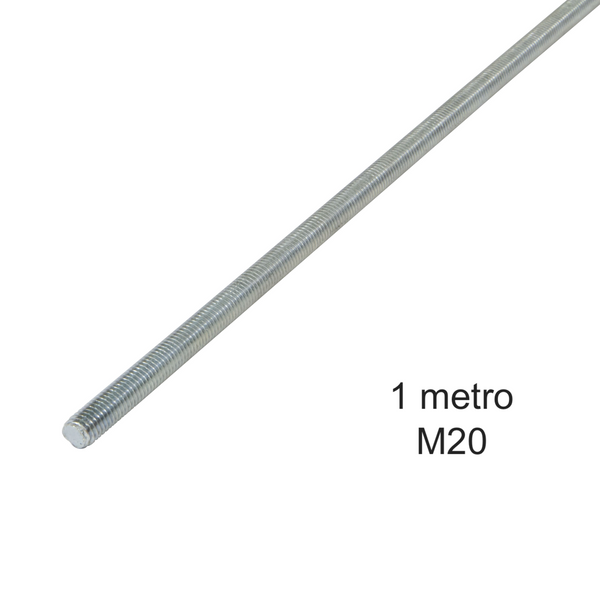 Varilla roscada de métrica 20 de 1 metro de largo fabricada en acero zincado