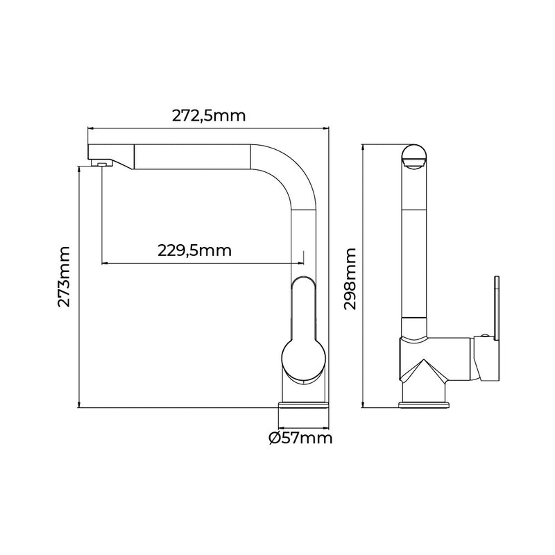 Single-lever kitchen faucet with high spout, Calella series, Edm