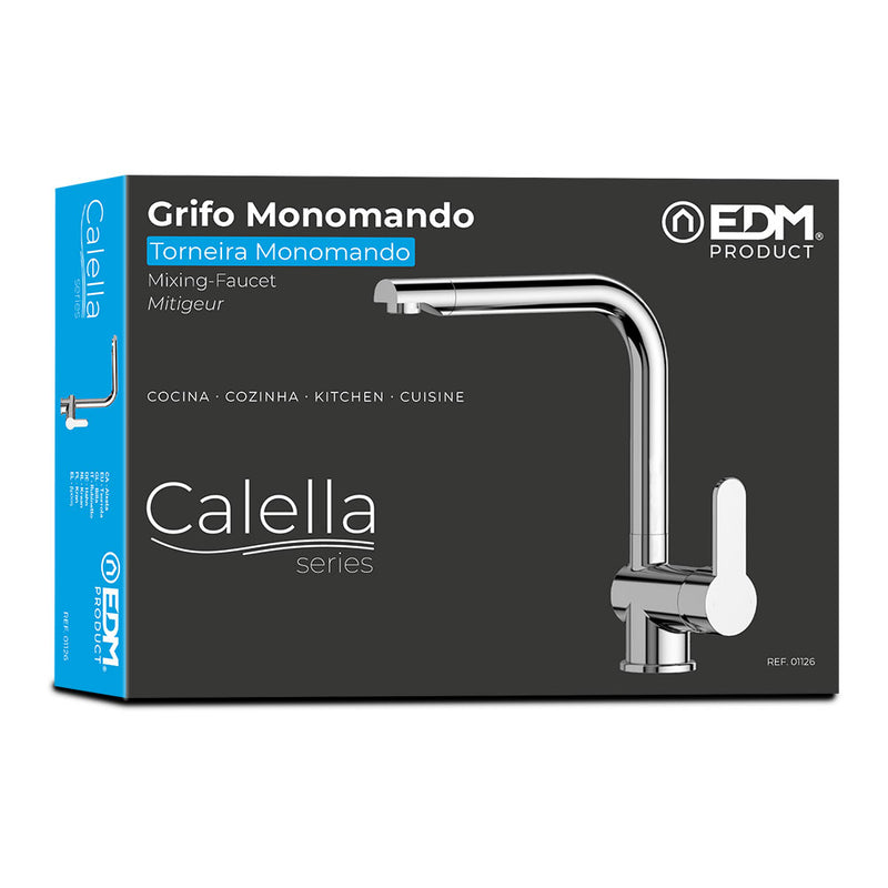 Single-lever kitchen faucet with high spout, Calella series, Edm