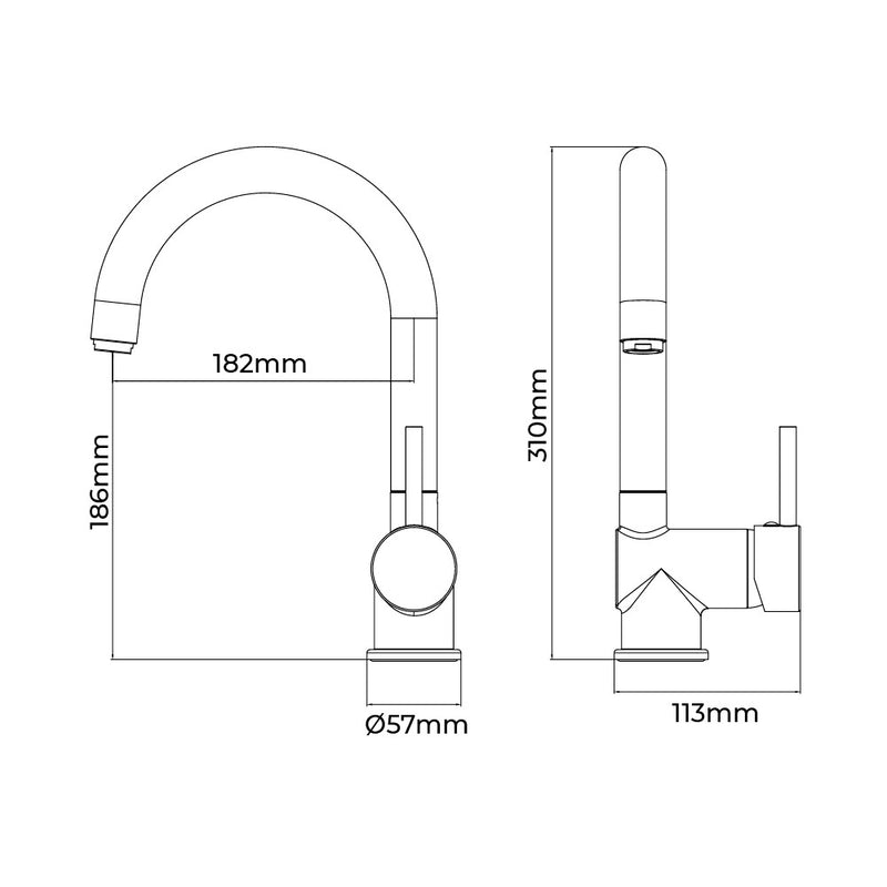 Single-Handle High Spout Kitchen Faucet, Algarve Series, Edm