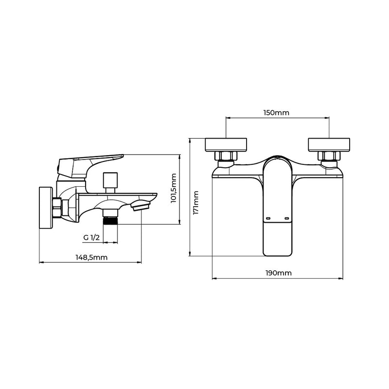 Cascais Edm Series Concealed Single-Handle Bathtub Faucet