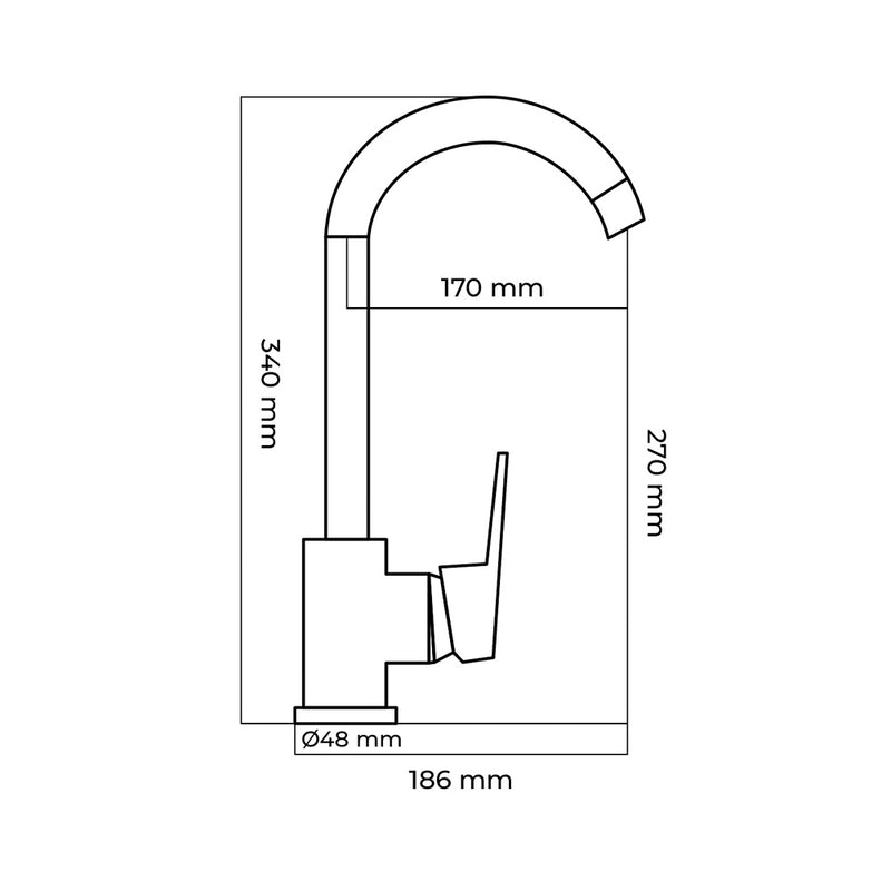 Single-Handle Kitchen Faucet, High Spout, Altea Edm Series