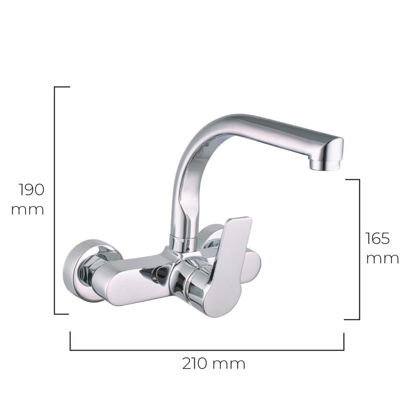 Single-lever kitchen faucet, low spout, built-in, Altea Edm series