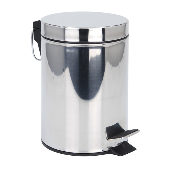 Papelera De Acero Inox, - Con Pedal 3L