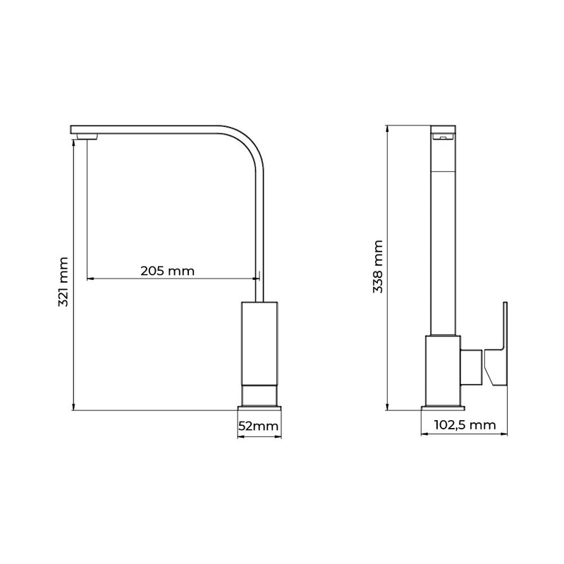 Single-Handle Kitchen Faucet, High Spout, Getaria Series, Edm