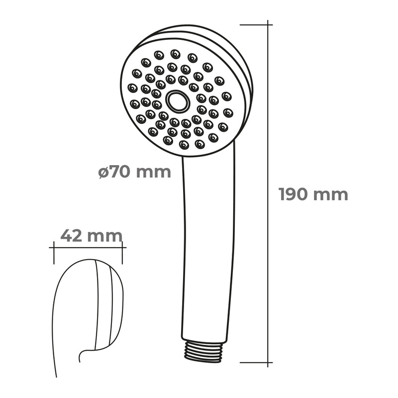 Anti-limescale shower handle, white, Edm