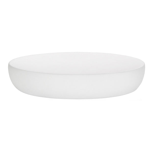 Matte White Polyresin Soap Dish 13.5x9x2.5cm Andrea House