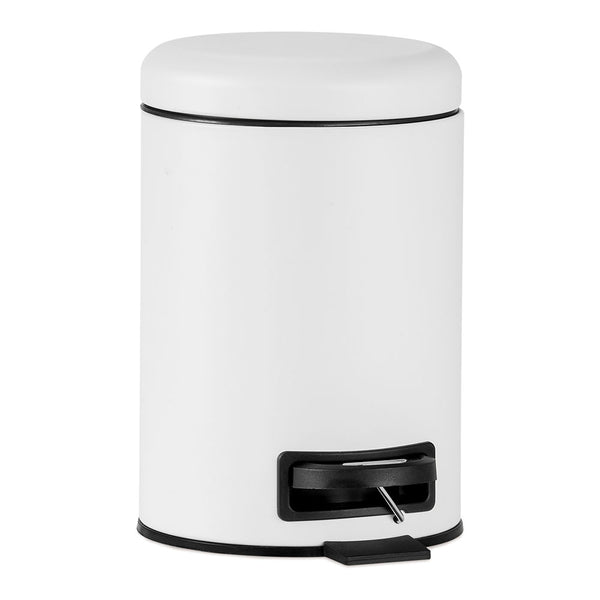 Andrea House White Metal Bathroom Waste Bin 3L