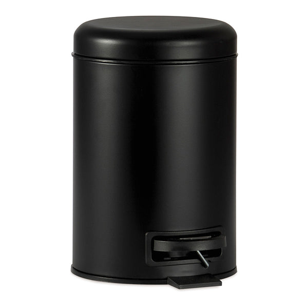 Andrea House Black Metal Bathroom Waste Bin 3L