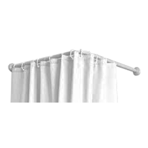 White Curved Curtain Rod 80x80cm Edm