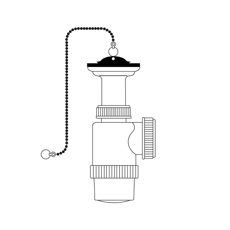 V70 1" 1/2" Extendable Bottle Siphon With Chain And Stopper