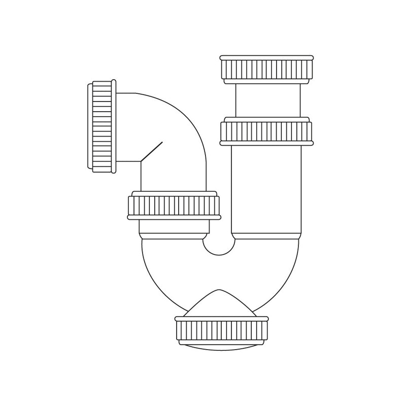 1" 1/2" Extendable Curved Siphon Without Valve