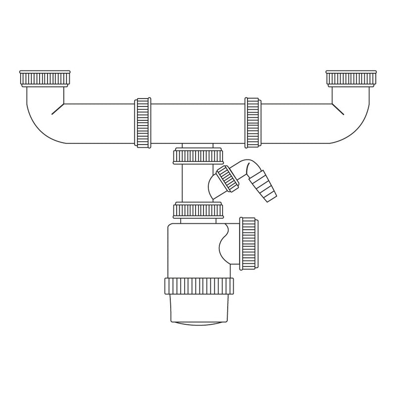 Extendable Double Bottle Siphon With Dishwasher Connection