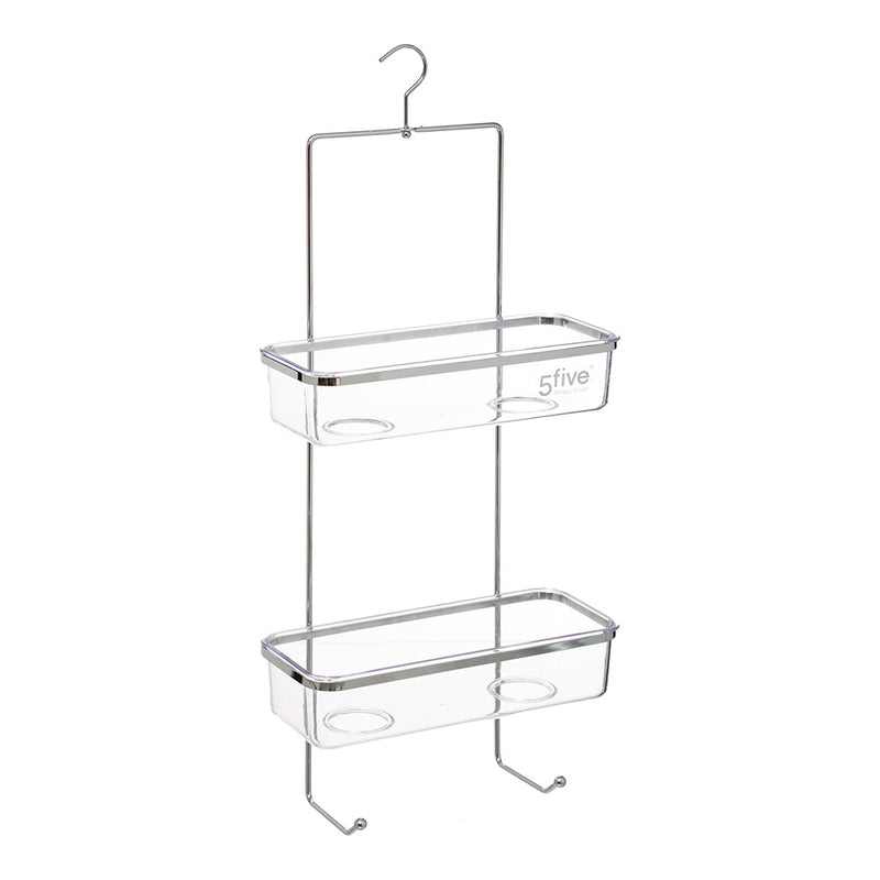 Transparent Polypropylene Shower Caddy with Two Trays