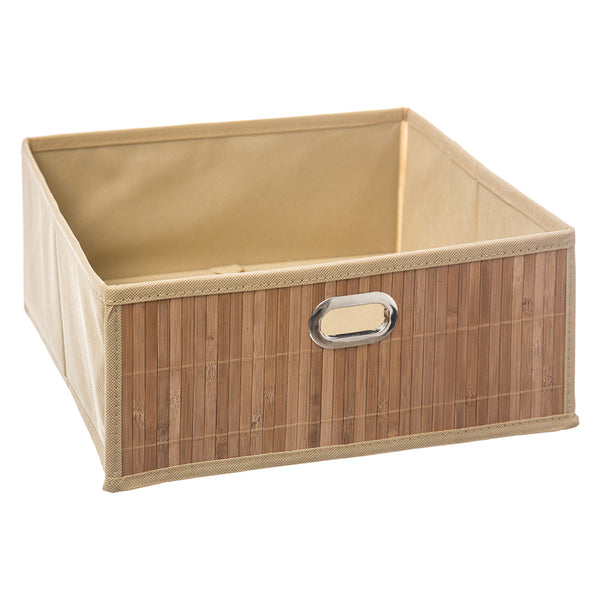 Natural Bamboo Bathroom Furniture Basket 31x31x13.5cm