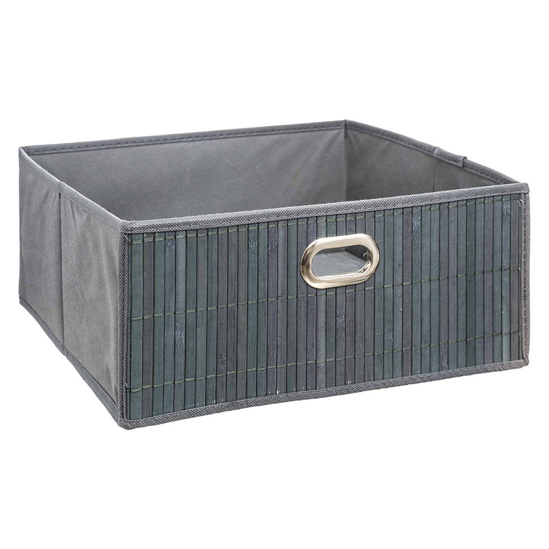 Cesta Para Mueble De Baño Bambú Gris 31X31X13, 5Cm