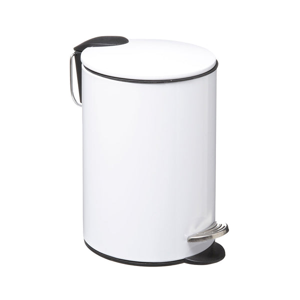 White Bathroom Waste Bin 3L Silent Closing