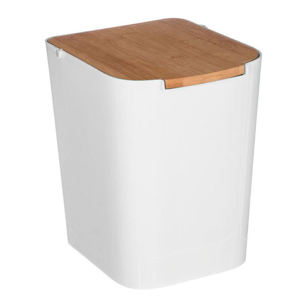 Bathroom Waste Bin Bamboo-White 5L Collection 'Baltik'