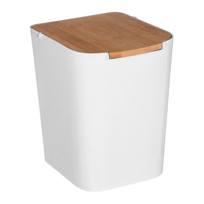 Bathroom Waste Bin Bamboo-White 5L Collection 'Baltik'