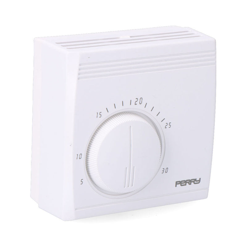 "Teg" Series Analog Thermostat Without Pilot Light, White Perry