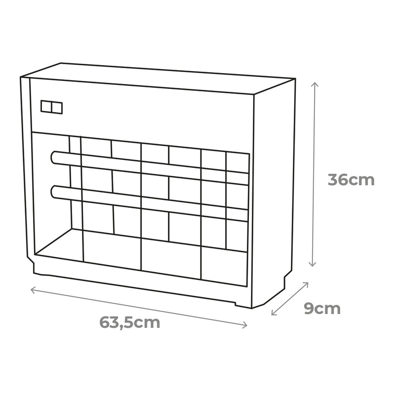 Professional Electronic Insect Killer 2X20W 150M² 64X10X36Cm Color Chrome/Black Edm