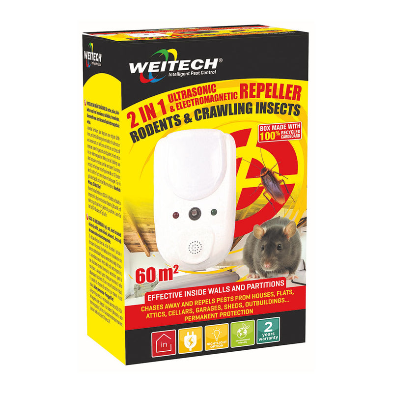 Weitech 2 in 1 Ultrasonic and Electromagnetic Repeller