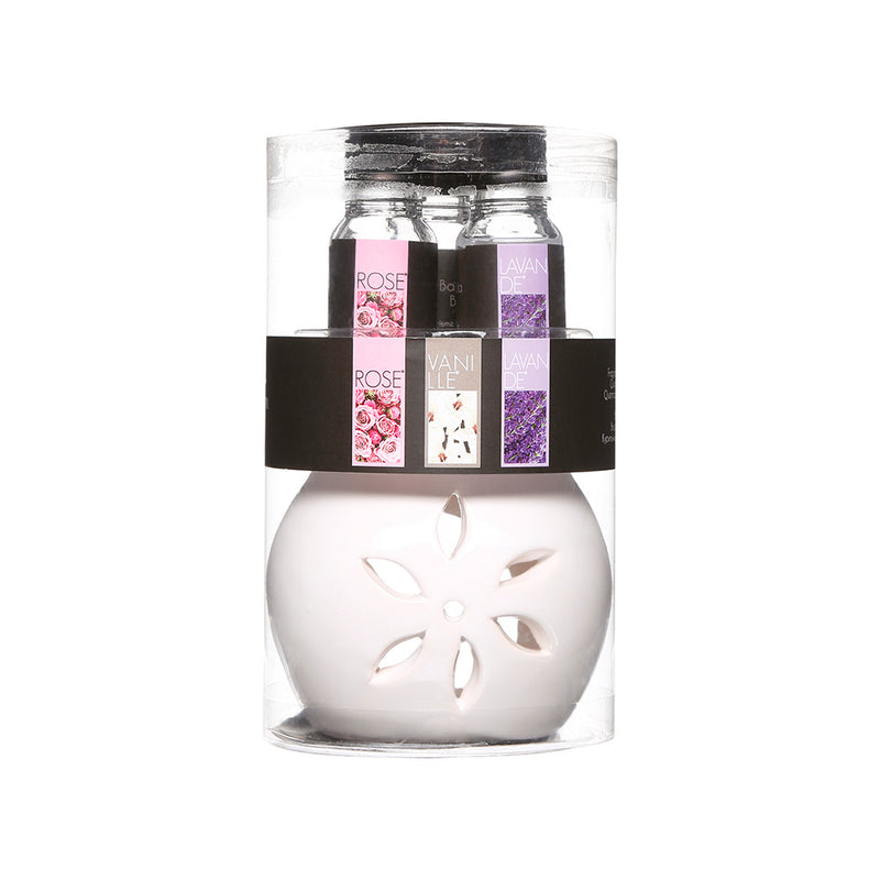 Kit 3 Fragrances With Floral Style Burner 10Ml